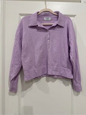 Old Navy Lavender Polo-Style Knit Pullover